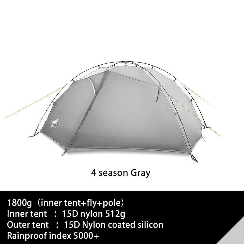 TAIJI 2 15D Nylon Camping Ultralight Tent Outdoor 2 Persons 3/4 Season Double Layer Camping Hiking Tents
