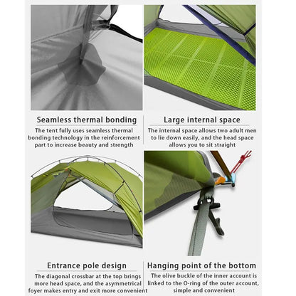 TAIJI 2 15D Nylon Camping Ultralight Tent Outdoor 2 Persons 3/4 Season Double Layer Camping Hiking Tents