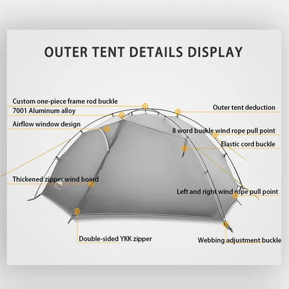 TAIJI 2 15D Nylon Camping Ultralight Tent Outdoor 2 Persons 3/4 Season Double Layer Camping Hiking Tents