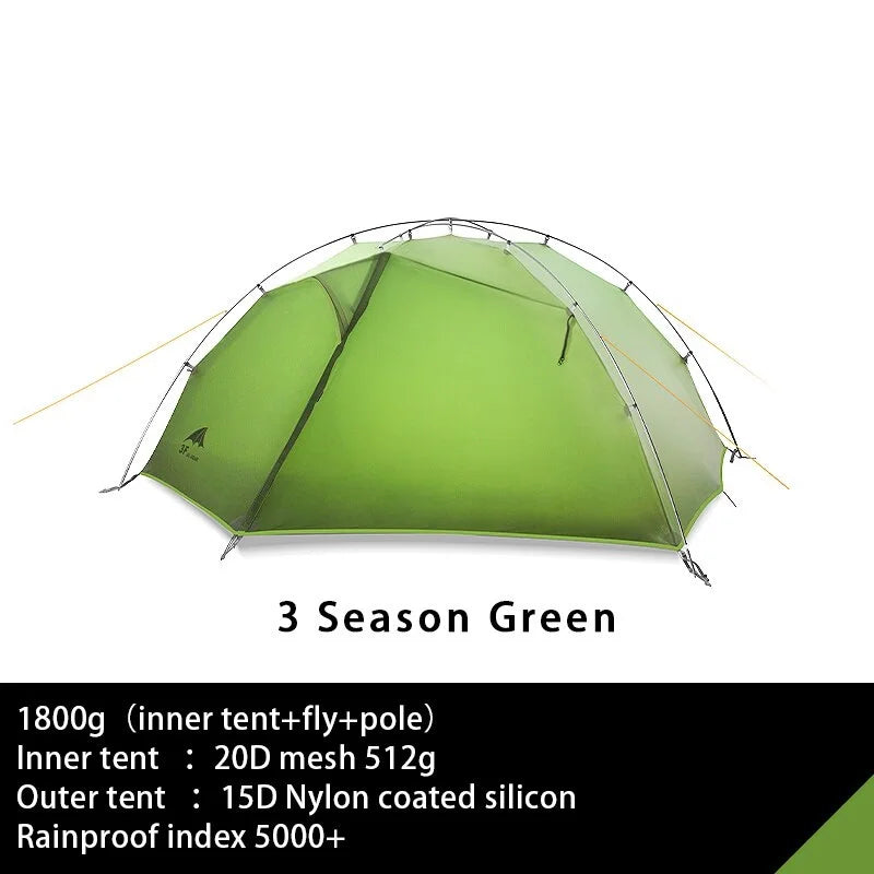 TAIJI 2 15D Nylon Camping Ultralight Tent Outdoor 2 Persons 3/4 Season Double Layer Camping Hiking Tents