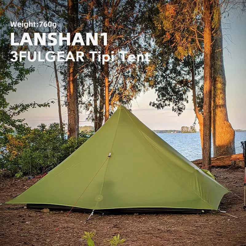 New  Lanshan 1 Person Oudoor Ultralight Camping Tent Single Man 3/4 Season Professional 15D Silnylon Rodless Tent