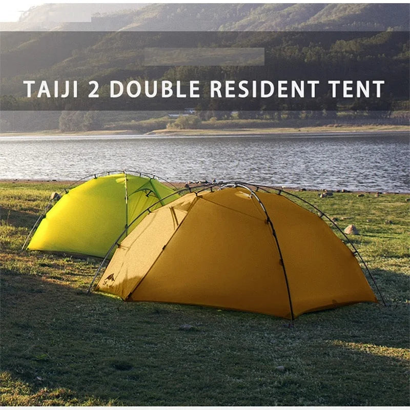 TAIJI 2 15D Nylon Camping Ultralight Tent Outdoor 2 Persons 3/4 Season Double Layer Camping Hiking Tents