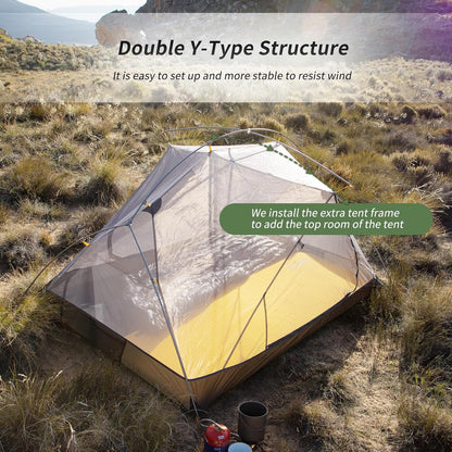 Mongar 2 Person Backpacking Tent, 3 Season Ultralight Lightweight 2 Person Tent, Double Layer Free Standing Tents for Camping Hiking Cycling