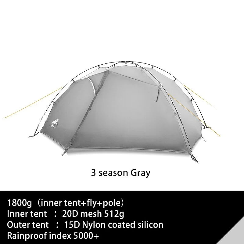 TAIJI 2 15D Nylon Camping Ultralight Tent Outdoor 2 Persons 3/4 Season Double Layer Camping Hiking Tents