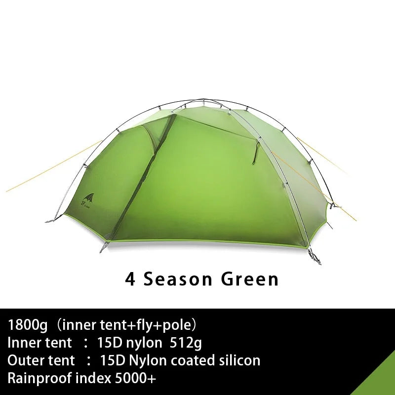 TAIJI 2 15D Nylon Camping Ultralight Tent Outdoor 2 Persons 3/4 Season Double Layer Camping Hiking Tents